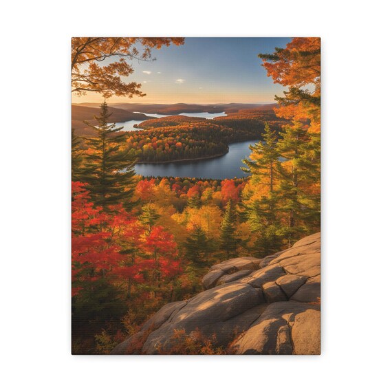 Autumn Lake View Canvas Print Gallery Wall Art Decor