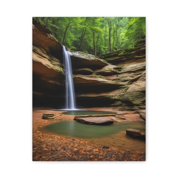 Waterfall Canvas Print Forest Landscape Wall Art