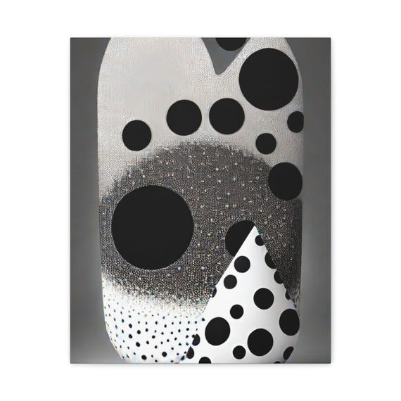 Abstract Polka Dot Matte Canvas Wall Art Modern Home Decor