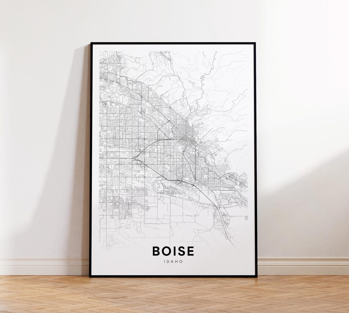 Boise Idaho Treasure Valley City Street Map Minimalist Line Art Print