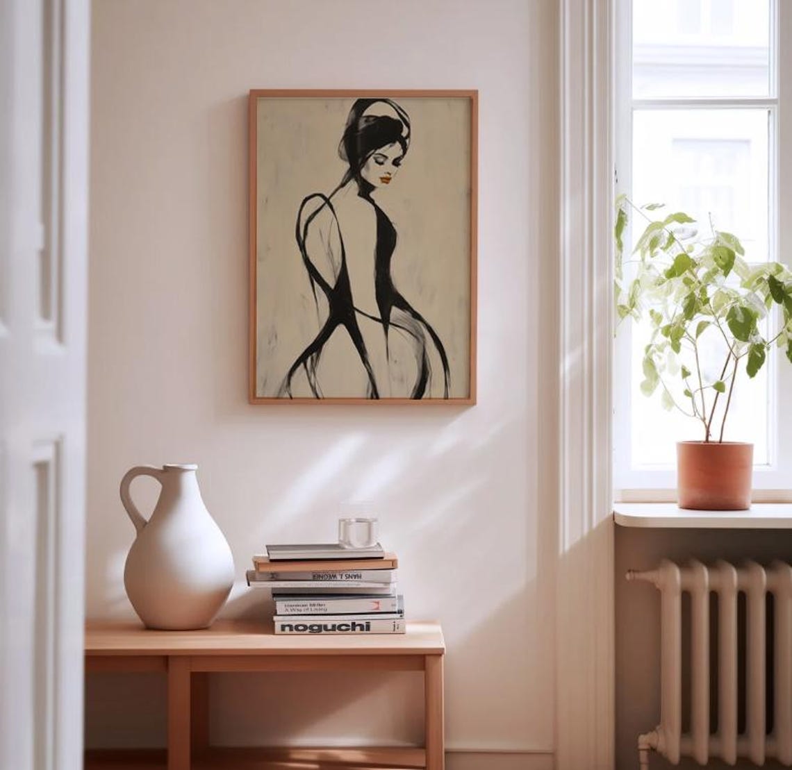 Abstract Woman Art Print, Mid Century Minimalist - Image 2