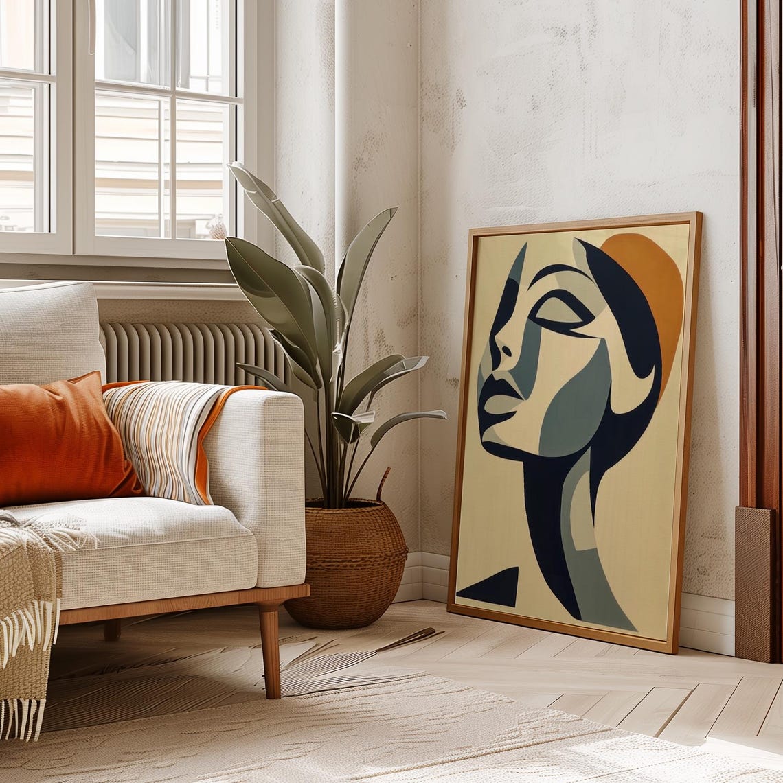 Matisse-Inspired Abstract Women's Face, Minimal Art - Image 4