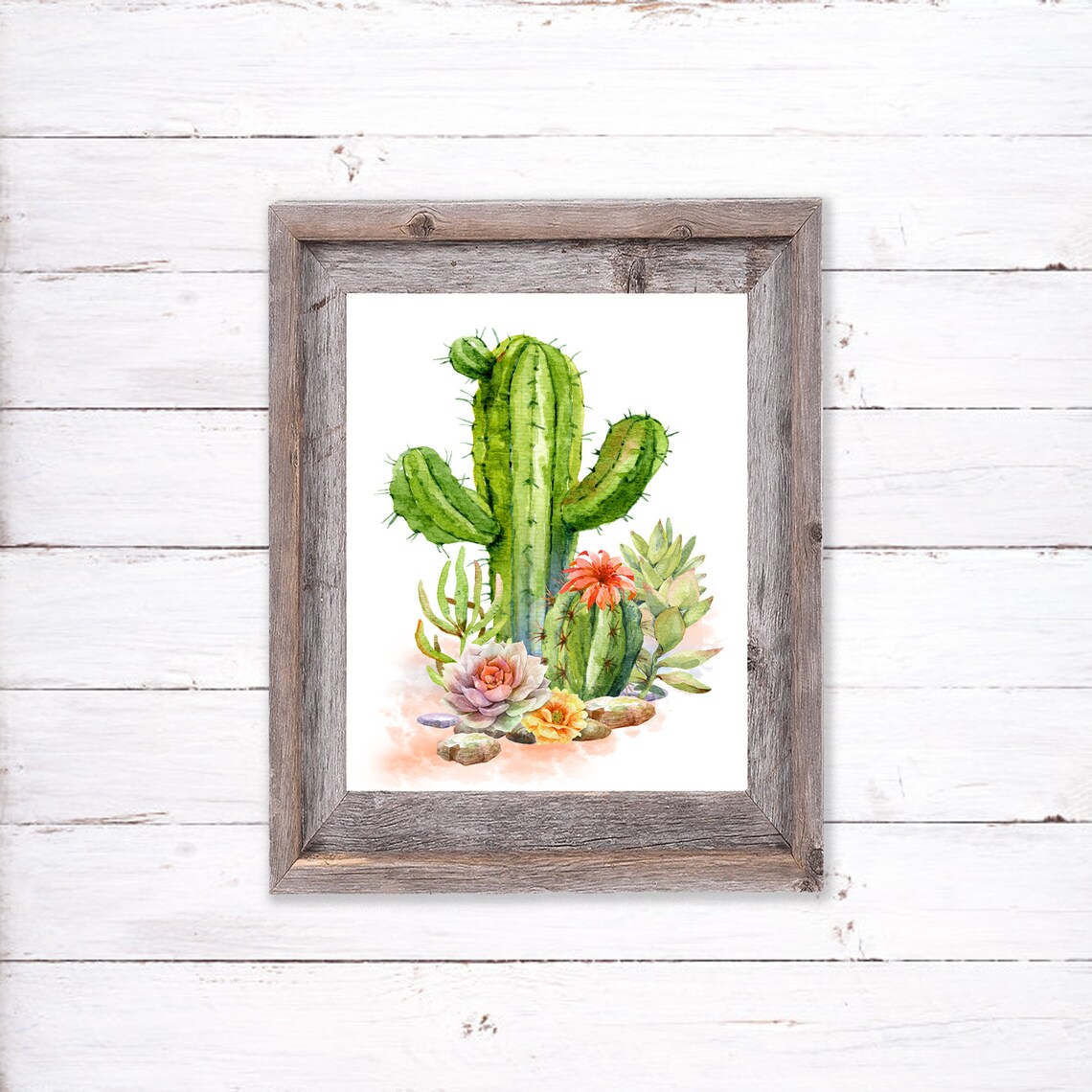Cactus Succulent Watercolor, Southwestern Decor Art Print - Image 2