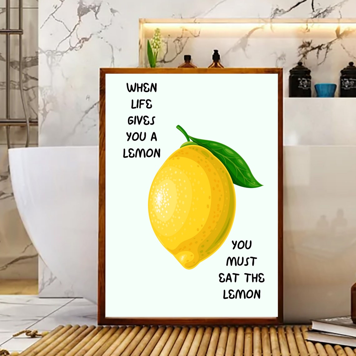 Motivational Wall Decor When Life You Gives A Lemon Eat Wall Art Poster Kitchen Wall Art Kitchen Lemon Gallery Poster - Image 2