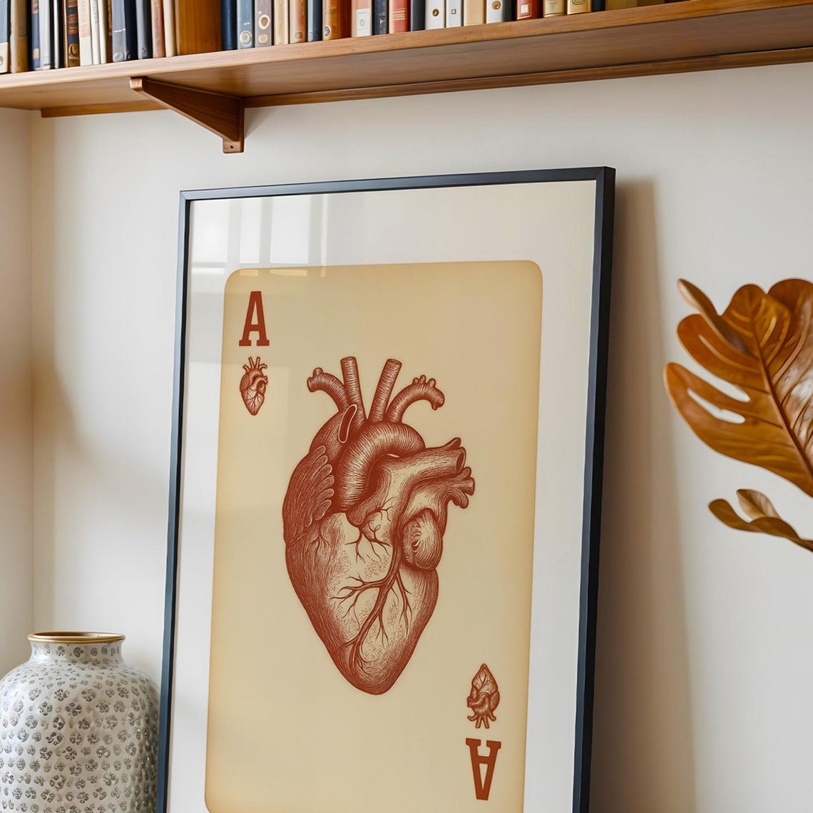 Anatomical Heart Ace Of Hearts Dark Academia Gothic Art Poster
