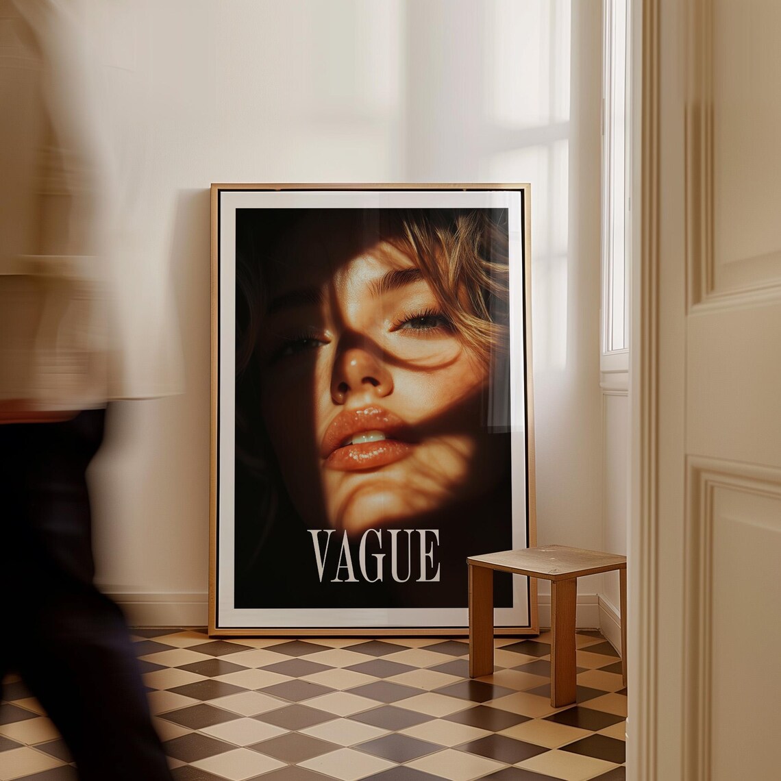 Vague Sunlit Fashion Portrait Woman Golden Hour Editorial Poster - Image 4