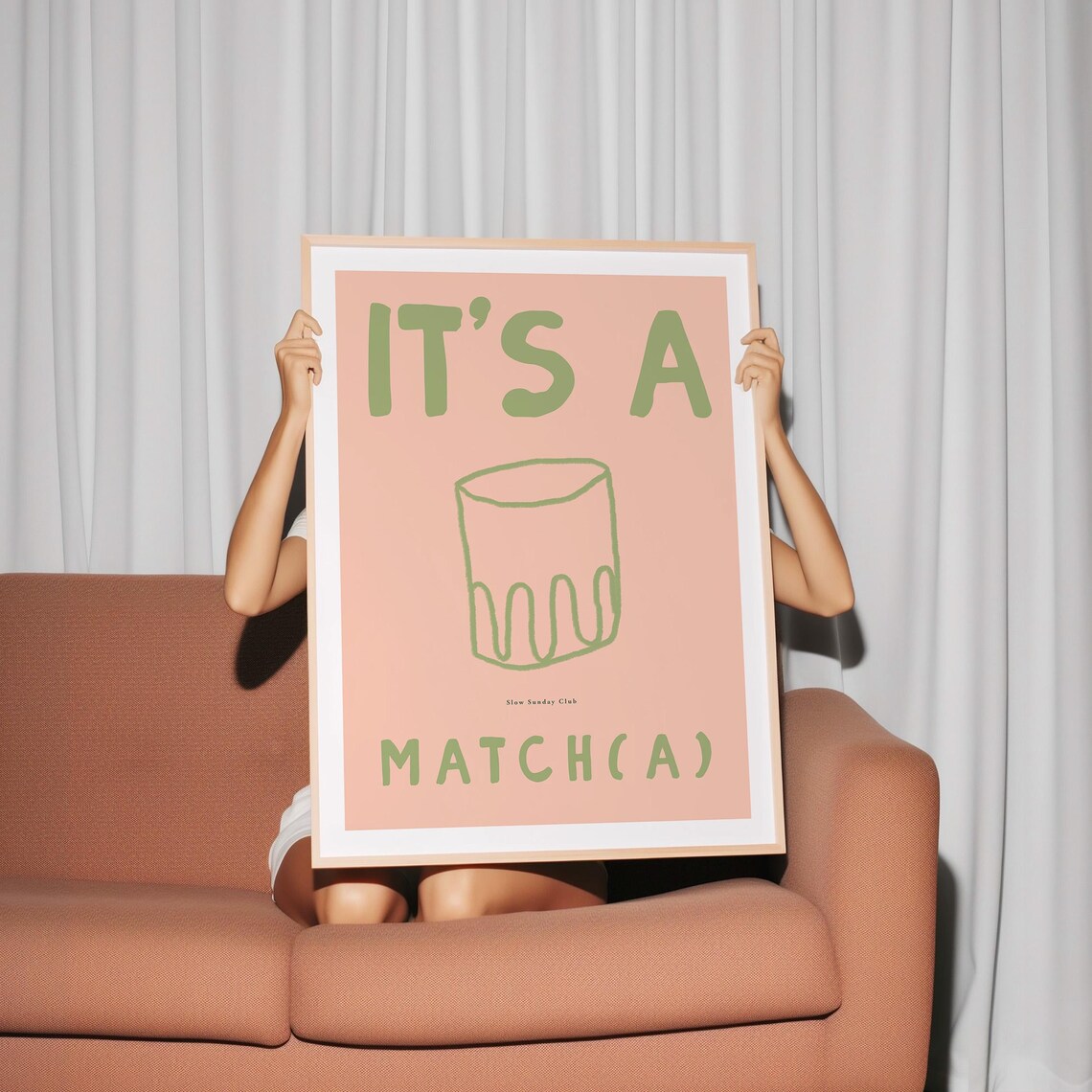 Matcha Latte Art Print Aesthetic Kitchen Wall Decor Cute Kitchen Wall Art Matcha Poster Minimalist Art Print - Image 2