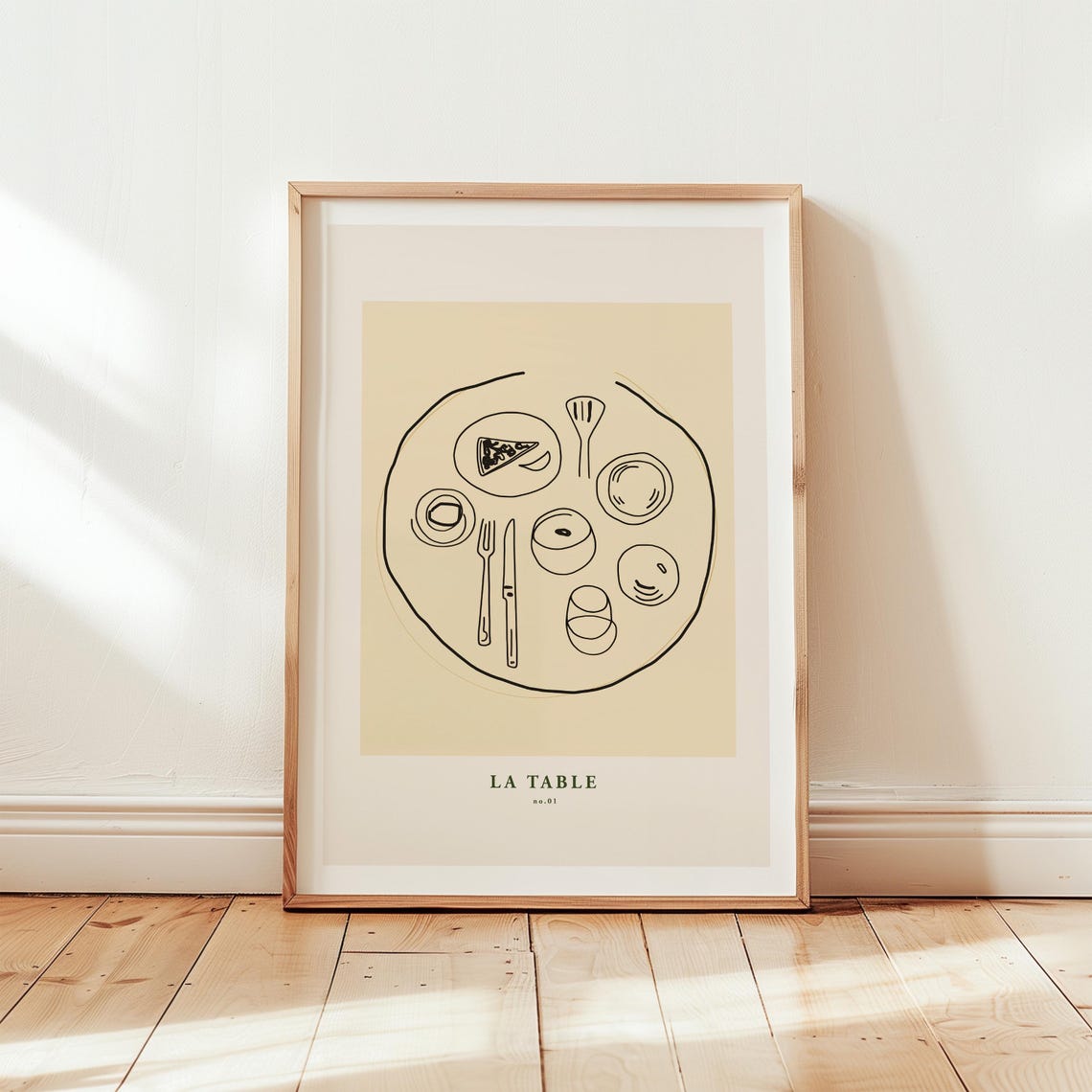 La Table No 01 Minimalist Dinner Table Setting Line Art Kitchen Poster