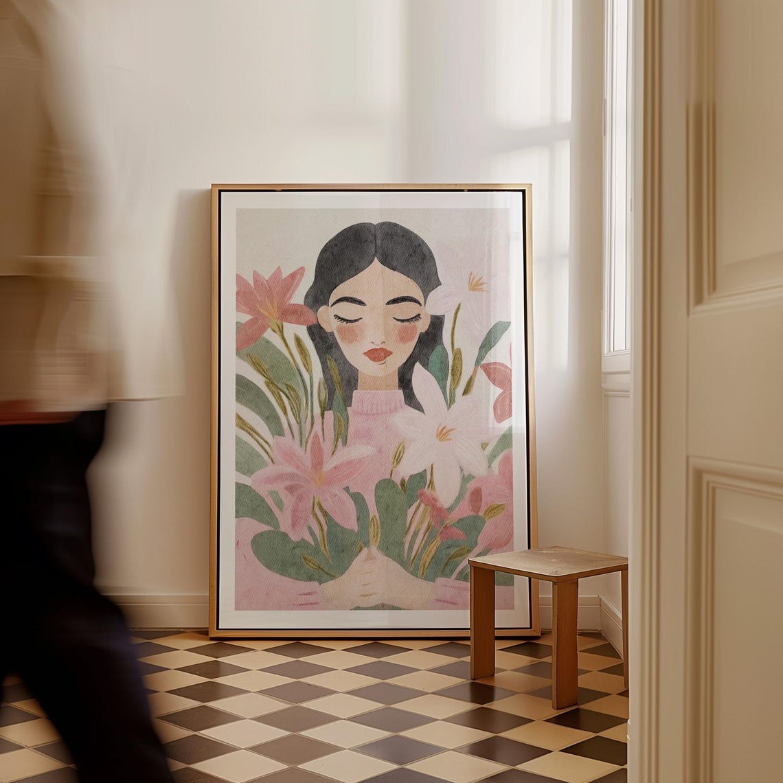 Gallery Wall Print Pink Room Decor Woman Portrait Modern Home Decor Boho Art Gift For Mom Beauty Salon Feminine Art Fashion Print Girl Room - Image 2