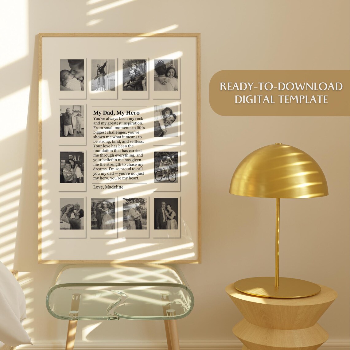Custom Polaroid Photo Collage Dad Definition Gift - Image 3