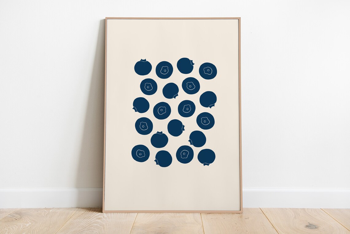 Blueberries Art Print, Kitchen Wall Art Poster - Image 4