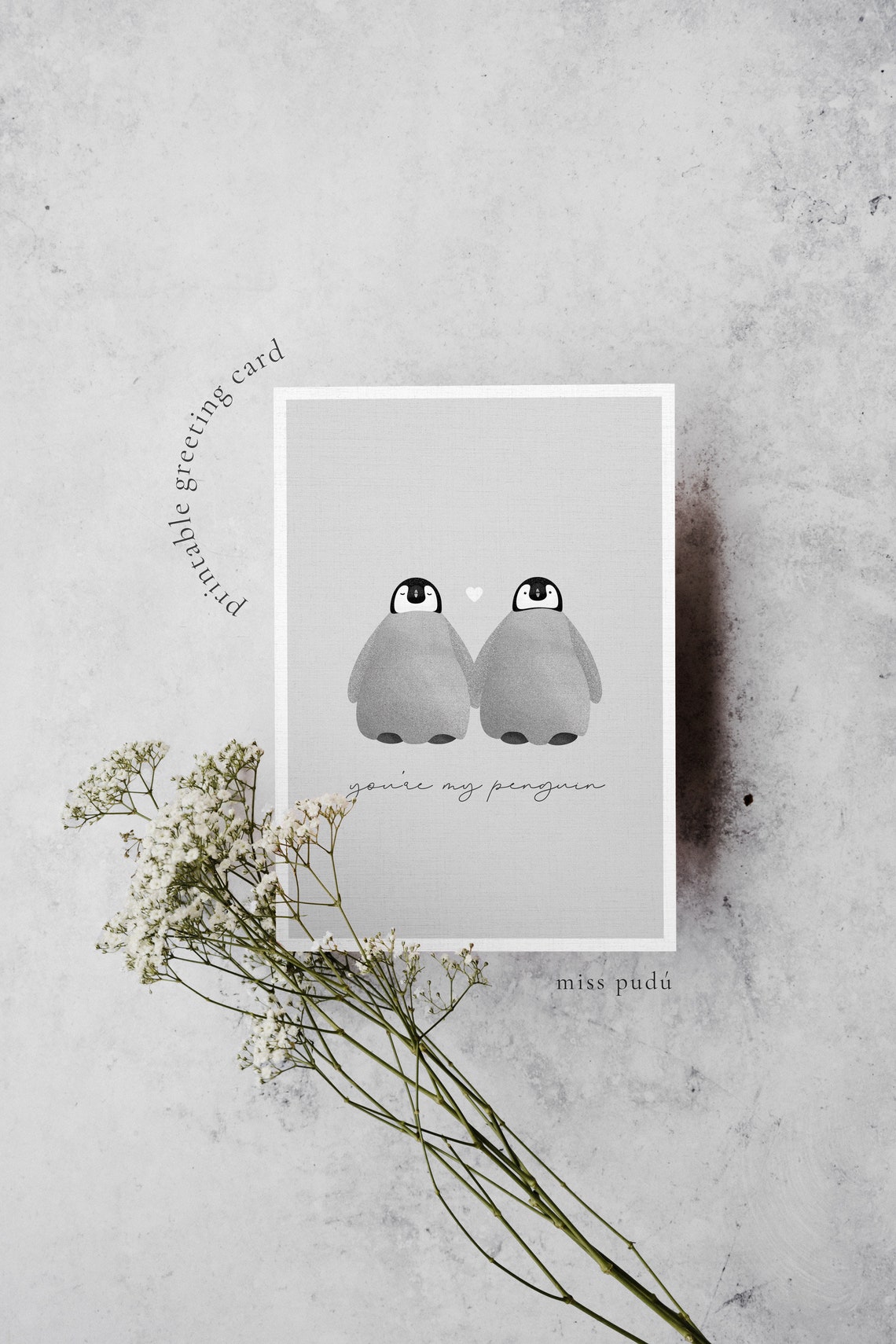 You're My Penguin Penguin Pair Love Card Anniversary Gift Print - Image 3