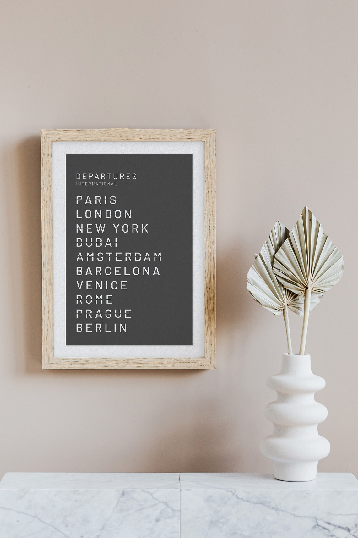 Custom Minimalist Airport Board Poster Domestic International Departures Personalize Your Cities Wall Art - Image 2