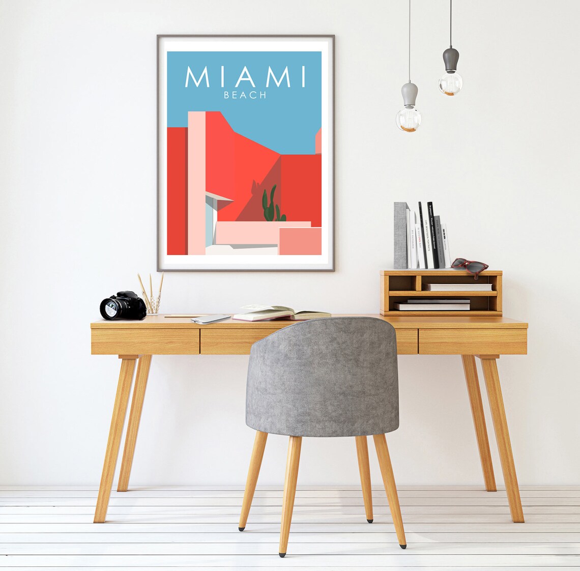 Miami Beach Retro Travel Poster, Art Deco Style - Image 2