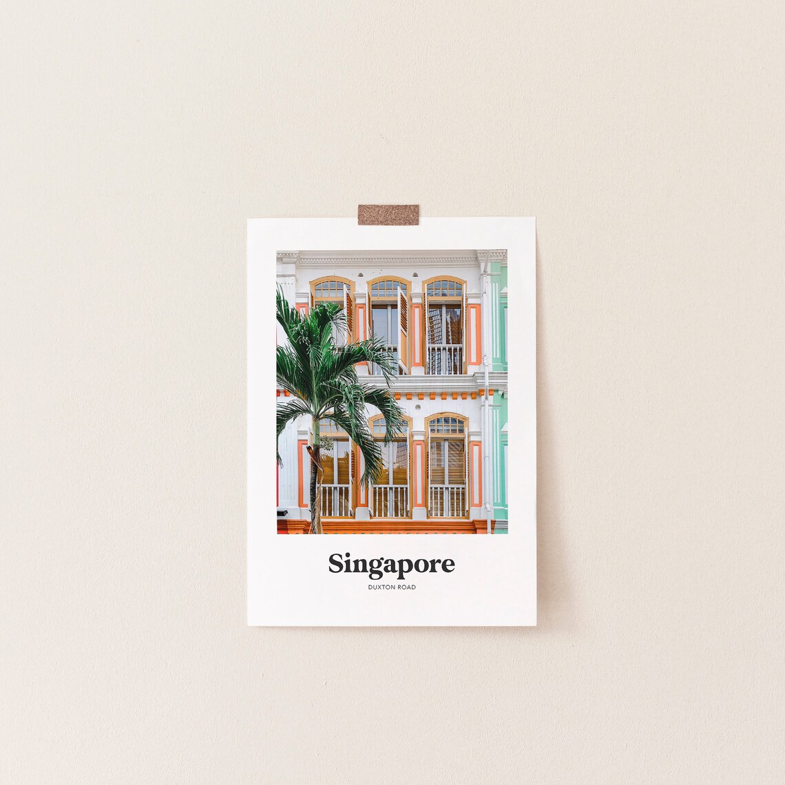 Singapore Duxton Road Pastel Shophouses Photo Street Art Poster - Image 3