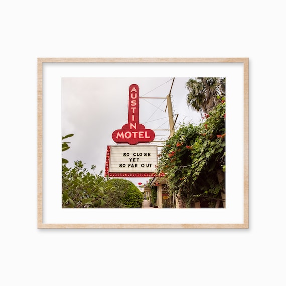 Austin Motel Vintage Texas Travel Poster Print