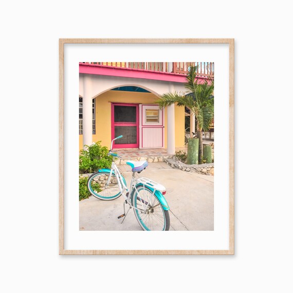 Beach Photography Wall Art Print Island Bike Photo Large Poster Coastal Decor Beach Wall Art Print