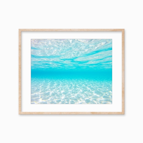 Underwater Photography Art Print, Bahamas Coastal Decor