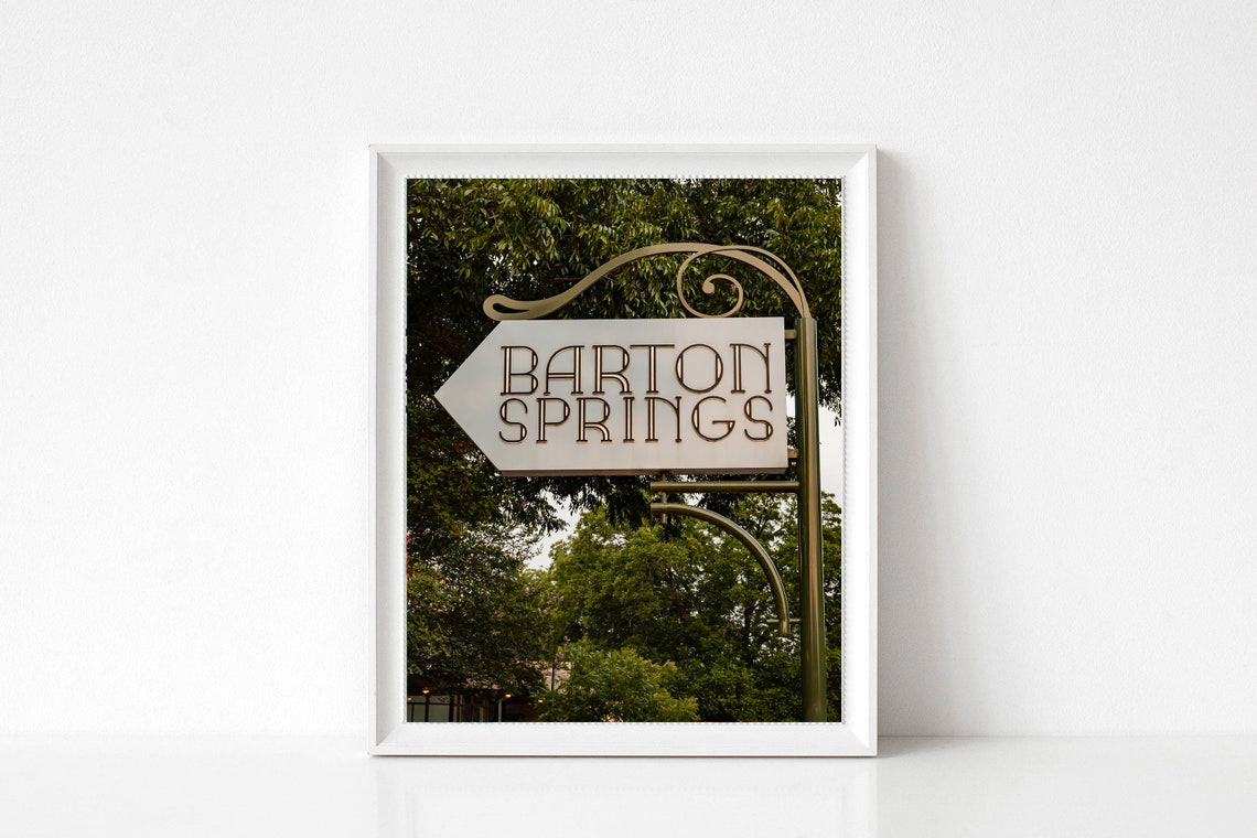 Barton Springs Sign Austin Texas Vintage Directional Photo Poster - Image 3