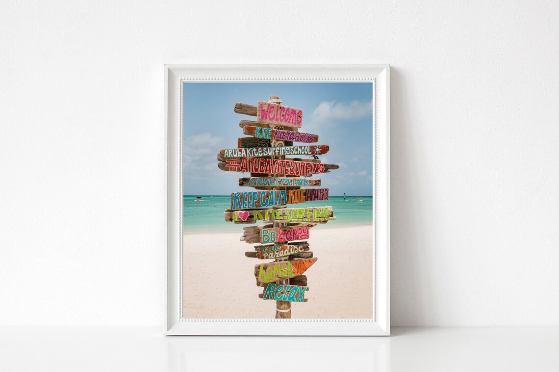 Beach Sign Kitesurfing Coastal Wall Art Poster - Image 3