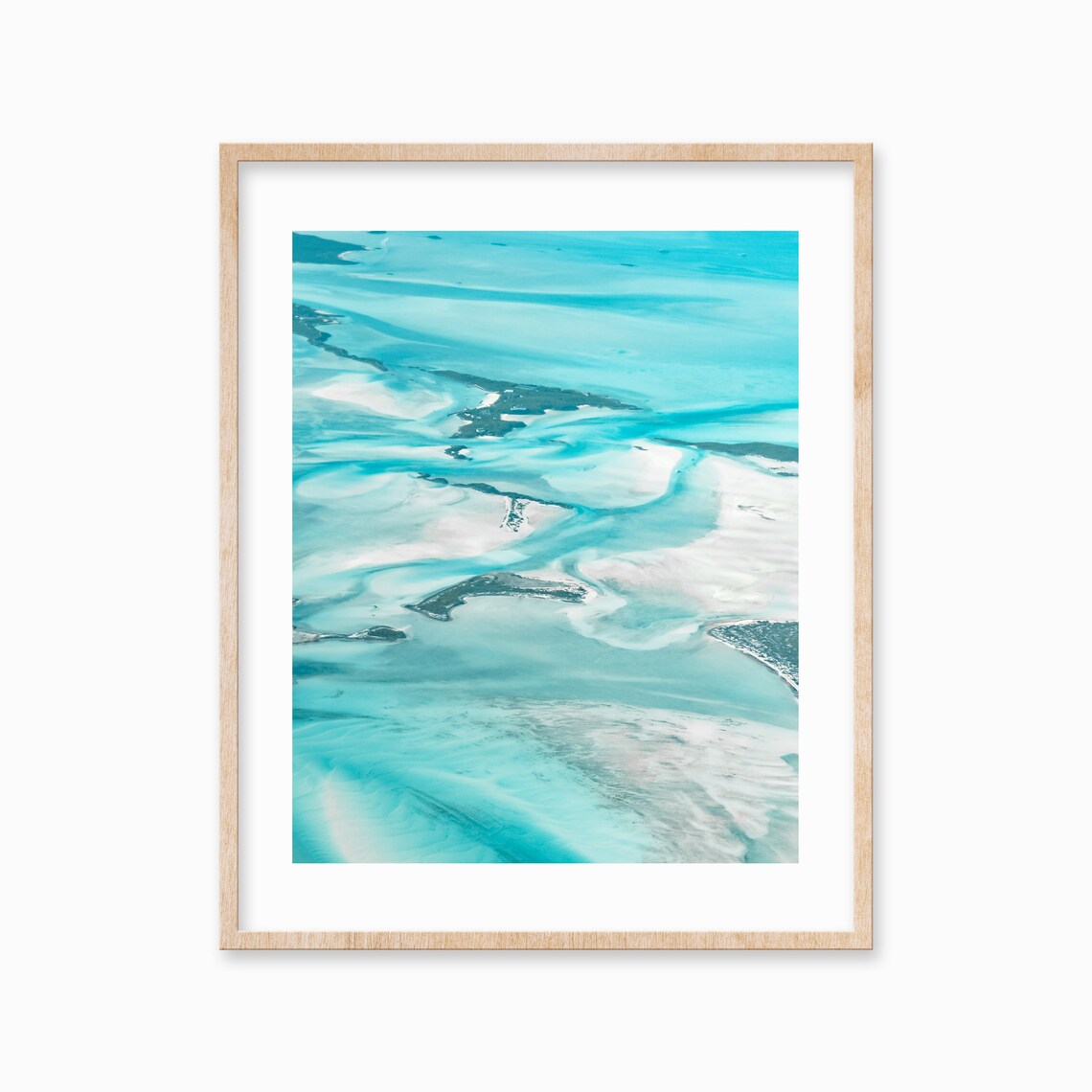 Aerial Beach Photography Travel Poster, Bahamas