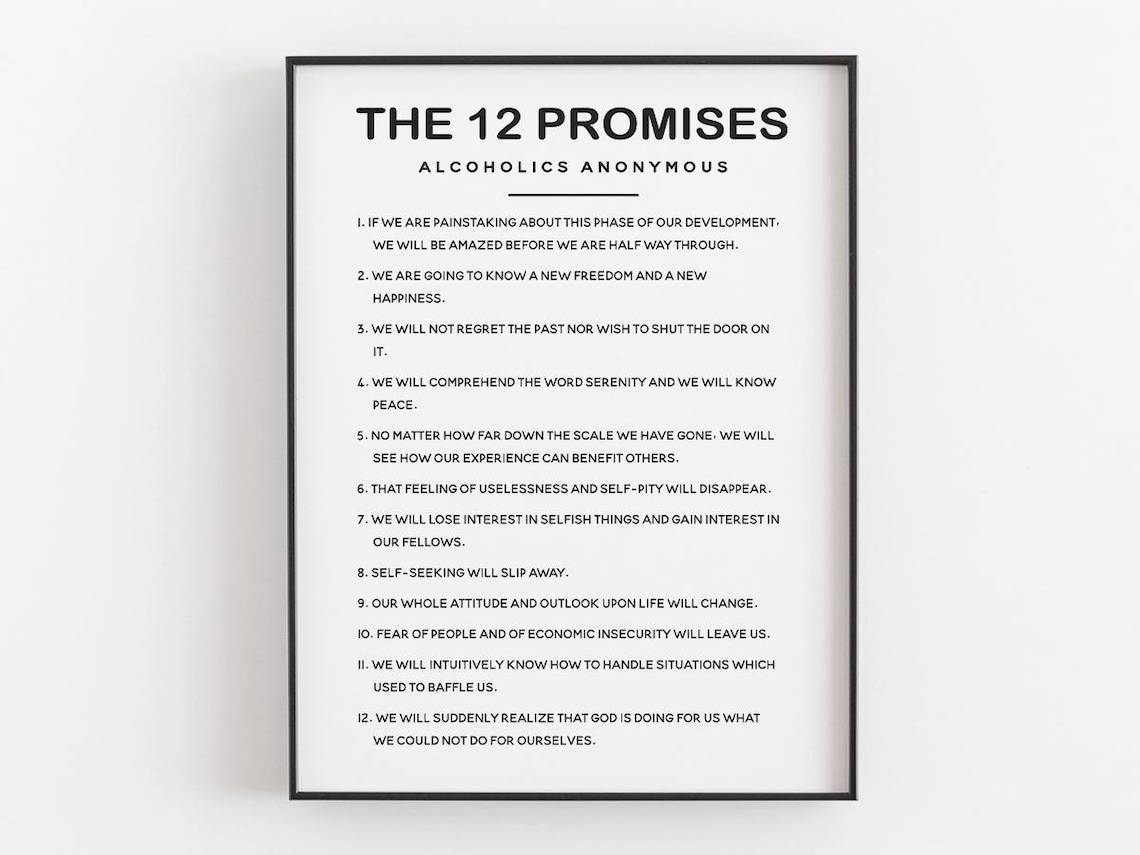 12 Promises Alcoholics Anonymous, Sobriety Gift