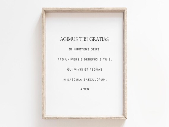 We Give Thee Thanks Latin Grace After Meals Art Print