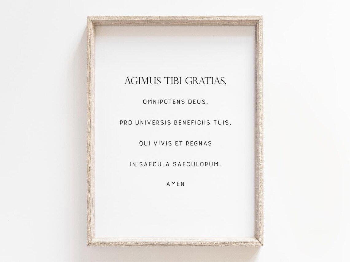We Give Thee Thanks Latin Grace After Meals Art Print