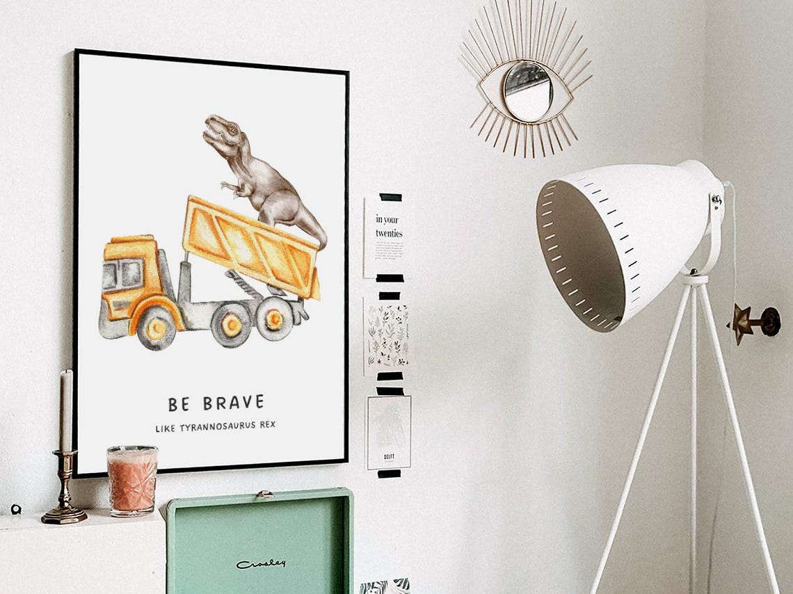 Dinosaur Tyrannosaurus Nursery, Kids Wall Art Print - Image 3
