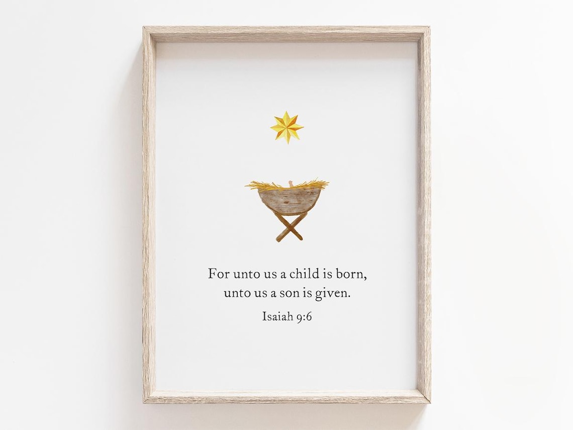 For To Us A Child Is Born - Bible Verse Christmas