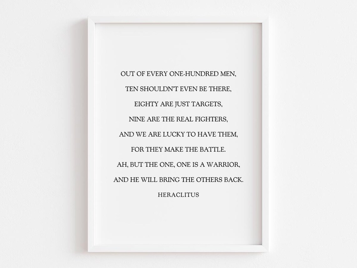 Out Of Every One Hundred Men Quote, Typography Decor