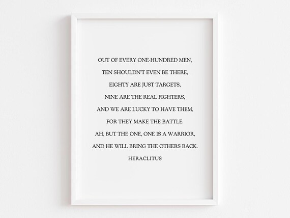 Out Of Every One Hundred Men Quote, Typography Decor