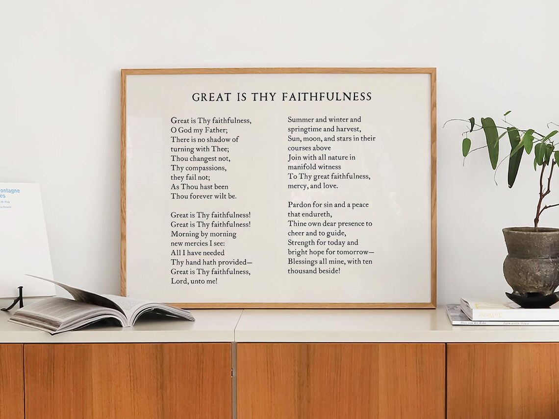 Great Is Thy Faithfulness Christian Typography Decor - Image 2