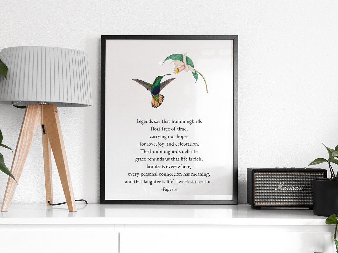 Hummingbird Poem - Nature Life Quote Decor - Image 2