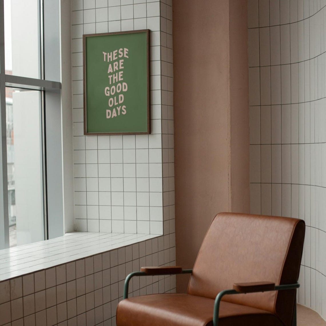 These Are The Good Old Days Retro Typography Quote Art Poster - Image 2