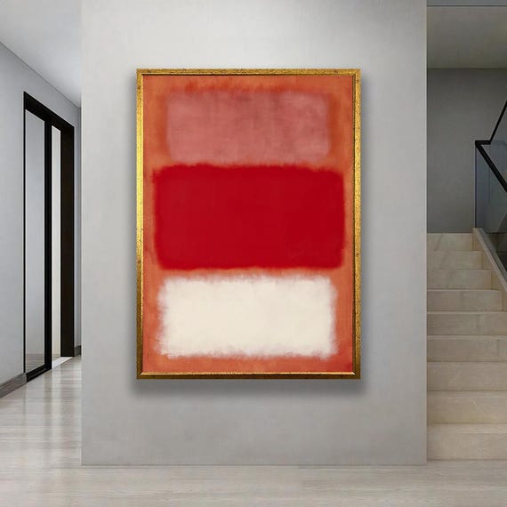 Rothko Style Red Abstract Canvas Modern Minimalist Wall Art Print