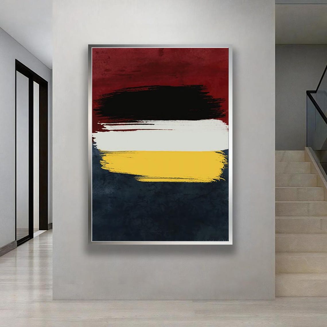 Abstract Crimson Expression Art Print Modern Minimalist Color Block Canvas
