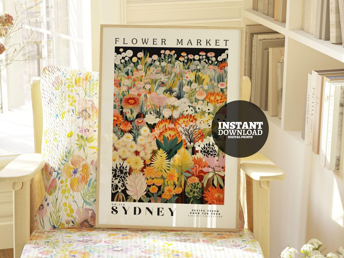Flower Market Print, Sydney Botanical Artwork - Image 2