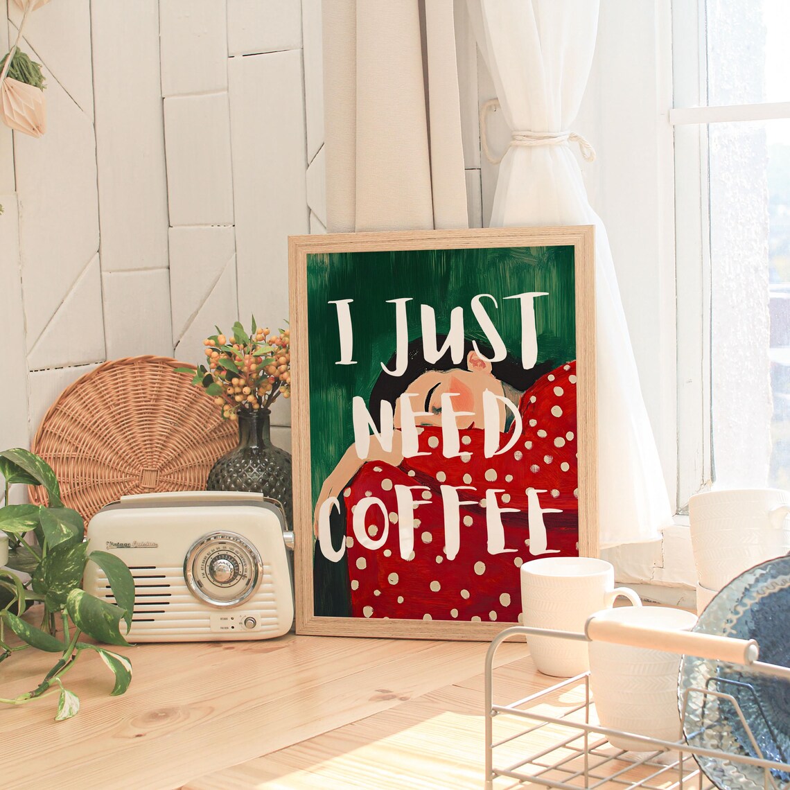 Coffee Boho Art Print, Minimalist Kitchen Decor - Image 4