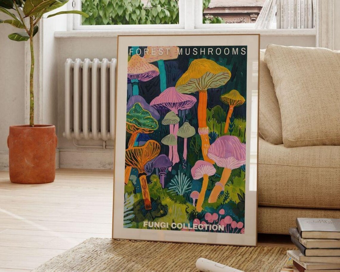 Vintage Mushroom Poster Print, Botanical Illustration - Image 2