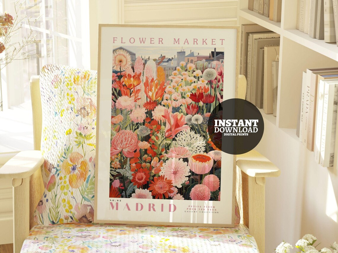 Flower Market Print, Madrid Botanical Art Print - Image 2
