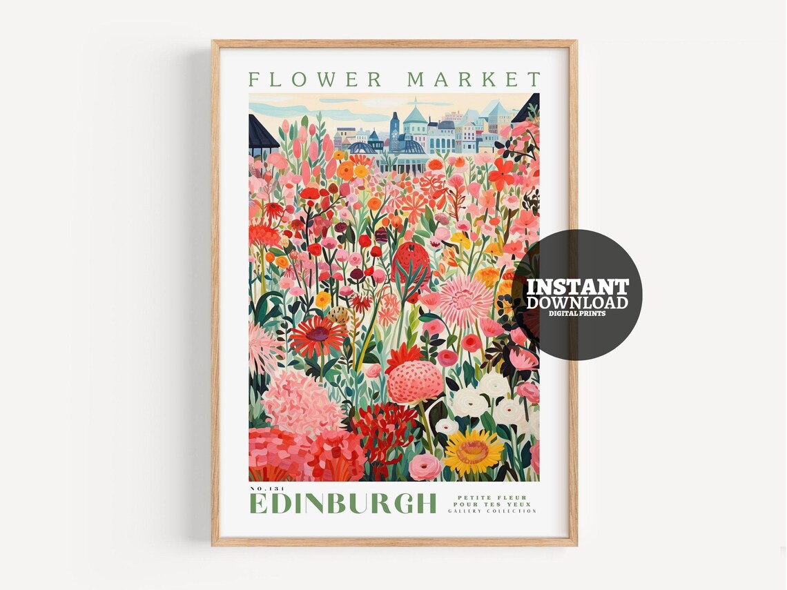 Flower Market Print, Edinburgh Botanical Art Print - Image 2
