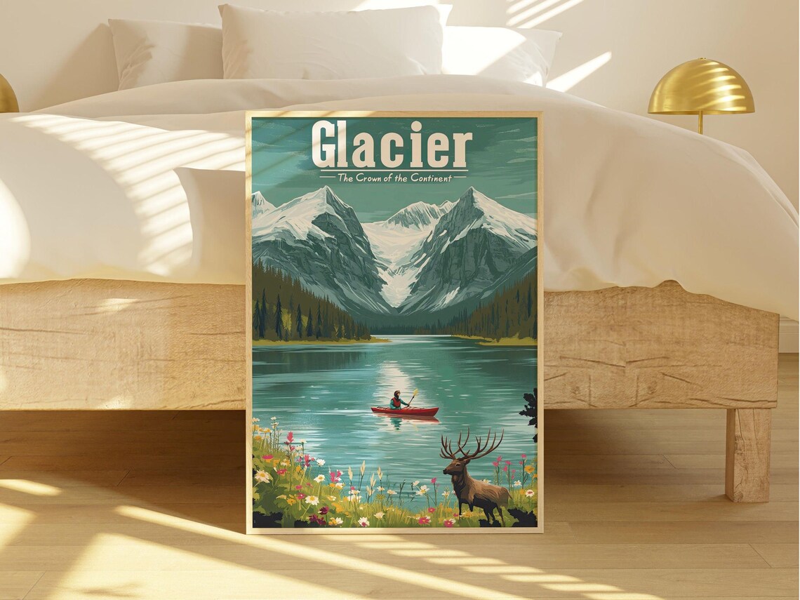 National Park Retro Travel Poster, Vintage Landscape