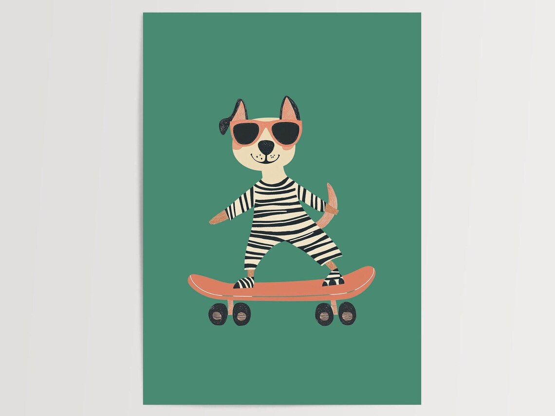 Dog Nursery Print, Cute Animal Nursery Art - Image 2