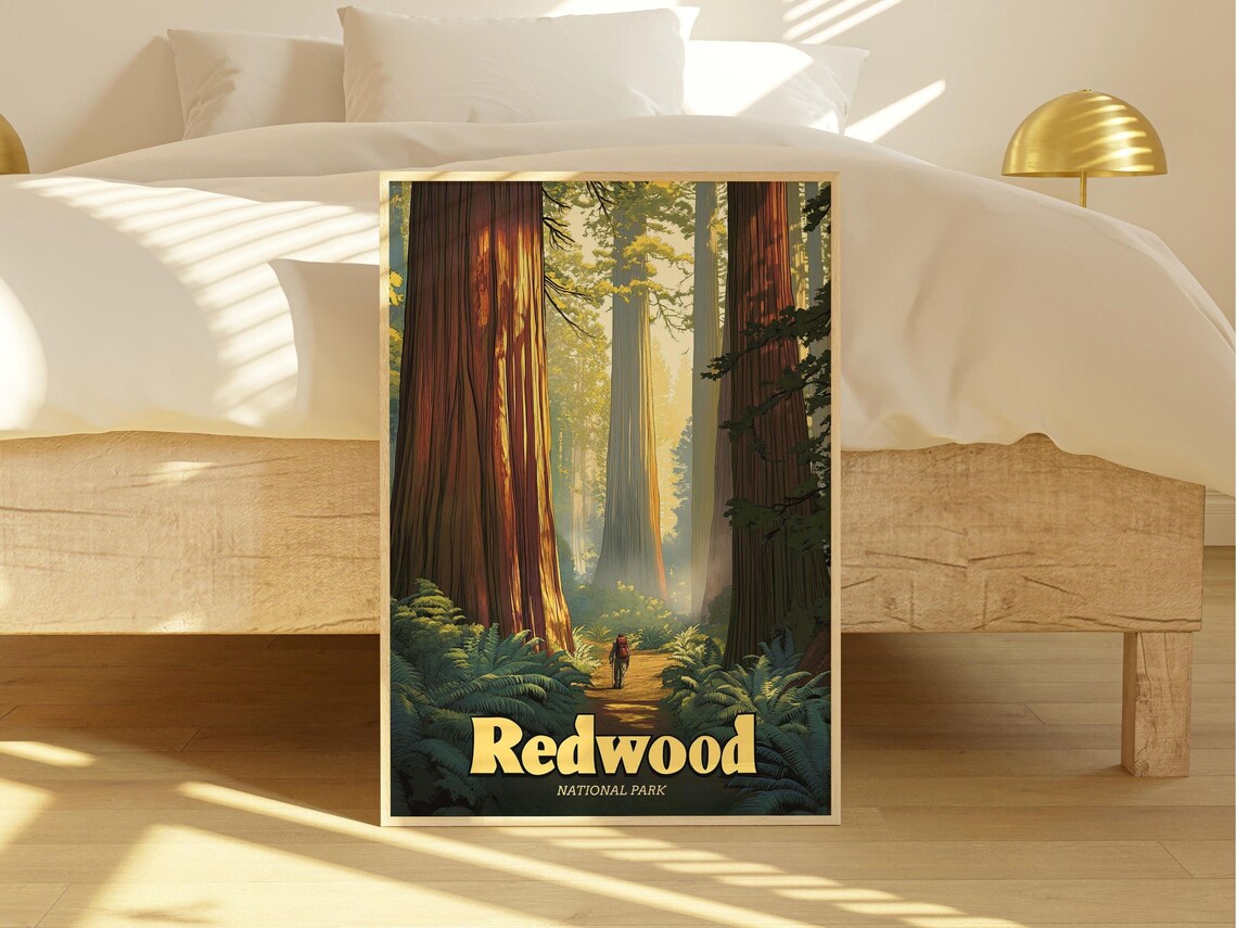 National Park Retro Travel Poster, Vintage Landscape