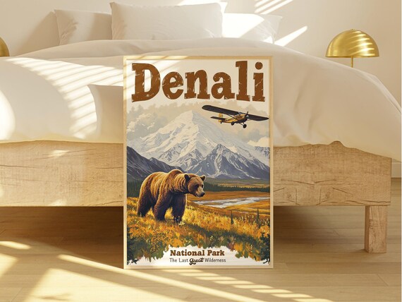National Park Retro Travel Poster, Vintage Landscape
