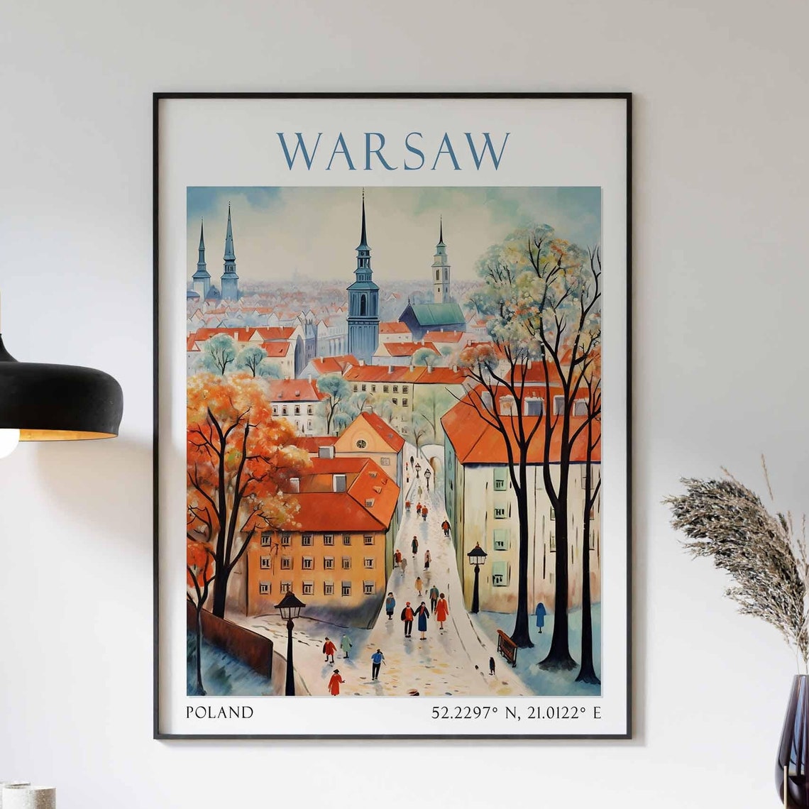 Warsaw Cityscape Print Warsaw Home Decor European City Art Print Warsaw Wall Art For Poland Enthusiast Gift Wall Hanging Warsaw Poland Decor
