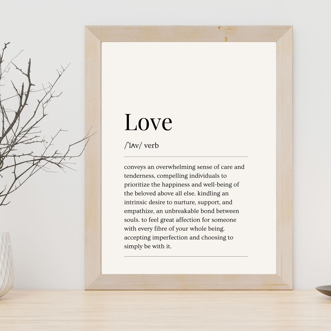Love Dictionary Definition Cream Minimalist Typography Poster - Image 8