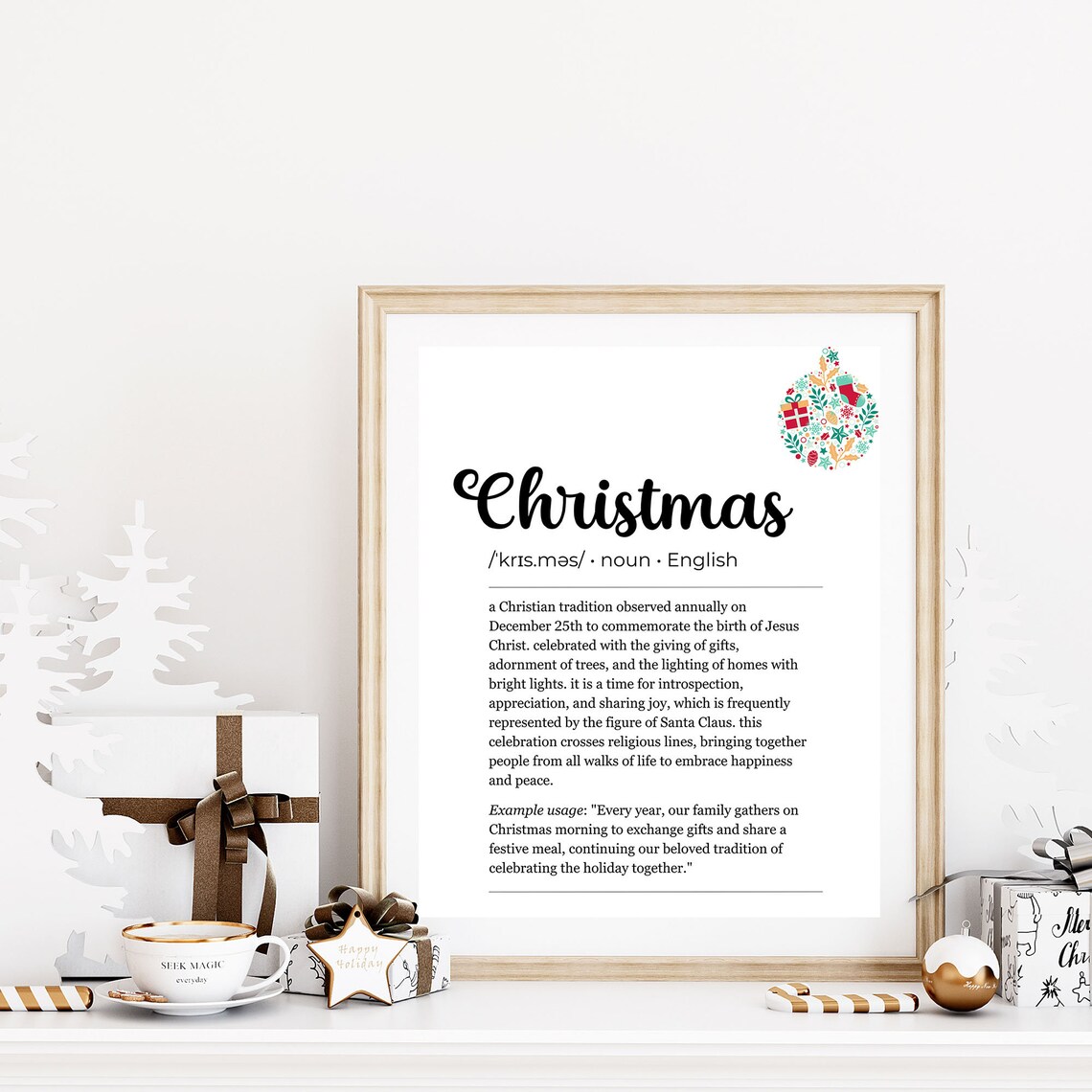 Christmas Definition Word Art Typography Holiday Gift Poster - Image 6