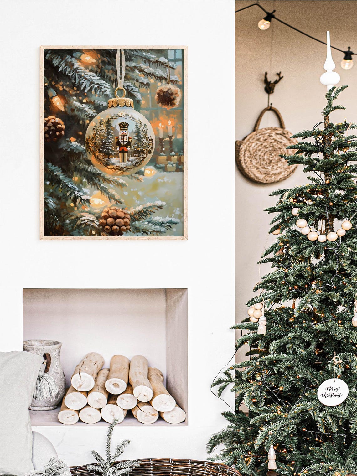 Nutcracker Christmas Ornament Bauble Glowing Tree Holiday Poster - Image 6